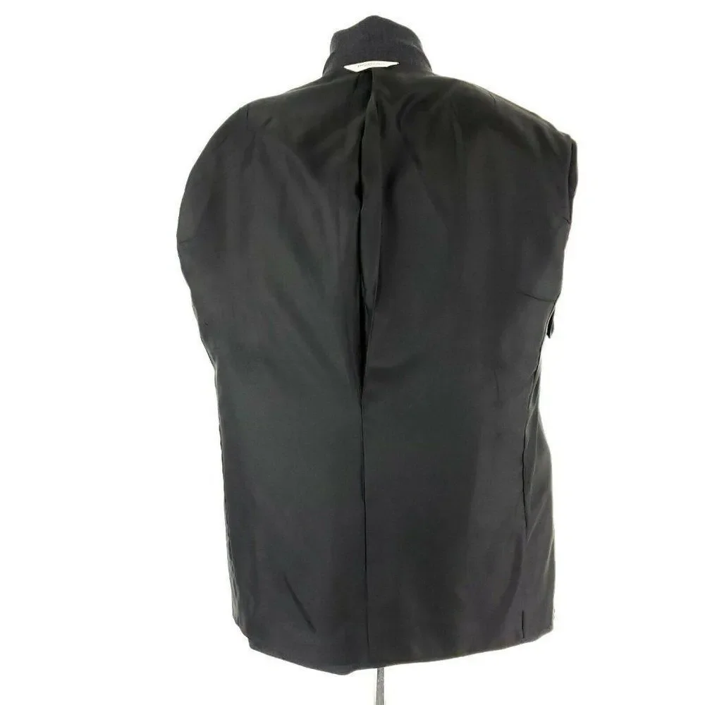 Pronto Uomo Lambswool‎ 2 Button Blazer 44R Gray Herringbone Sport Coat